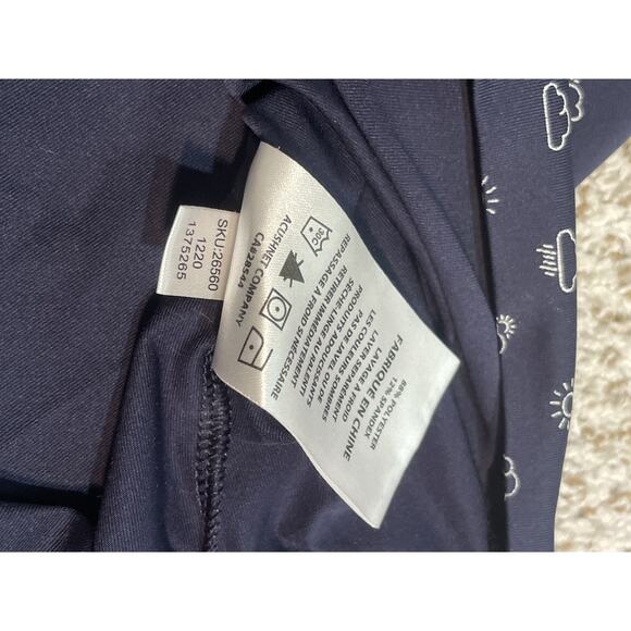 Footjoy Polo Shirt Mens L Navy Blue Weather Print Golf Performance Stretch FJ - Picture 10 of 10